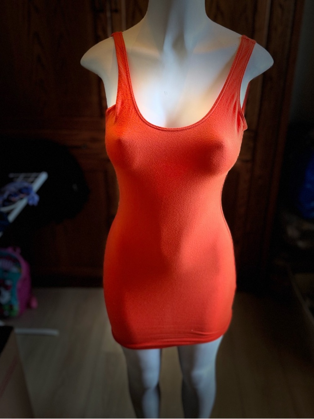 American Apparel Vibrant Orange Crewneck Tee with Label
